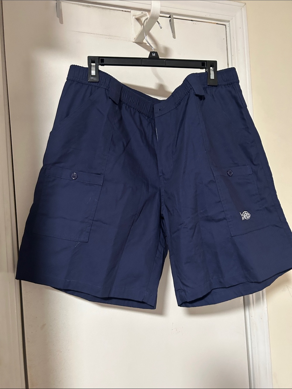 AFTCO Navy Cargo Shorts with Patch Pockets
